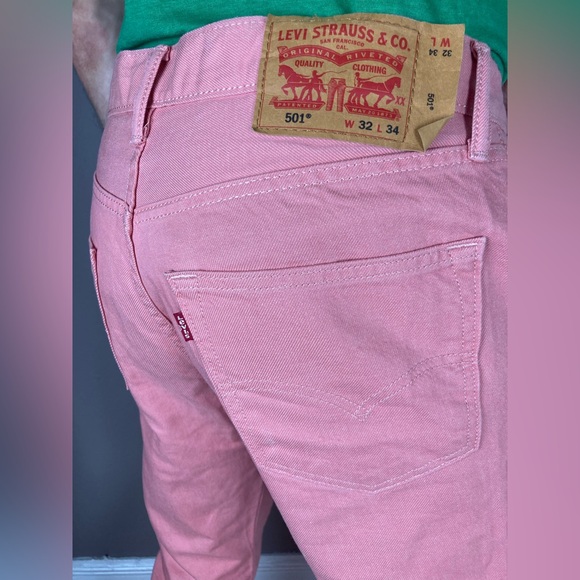 Pink Levi’s 501s Buttonfly - NWOT - 32/34 - Picture 9 of 15